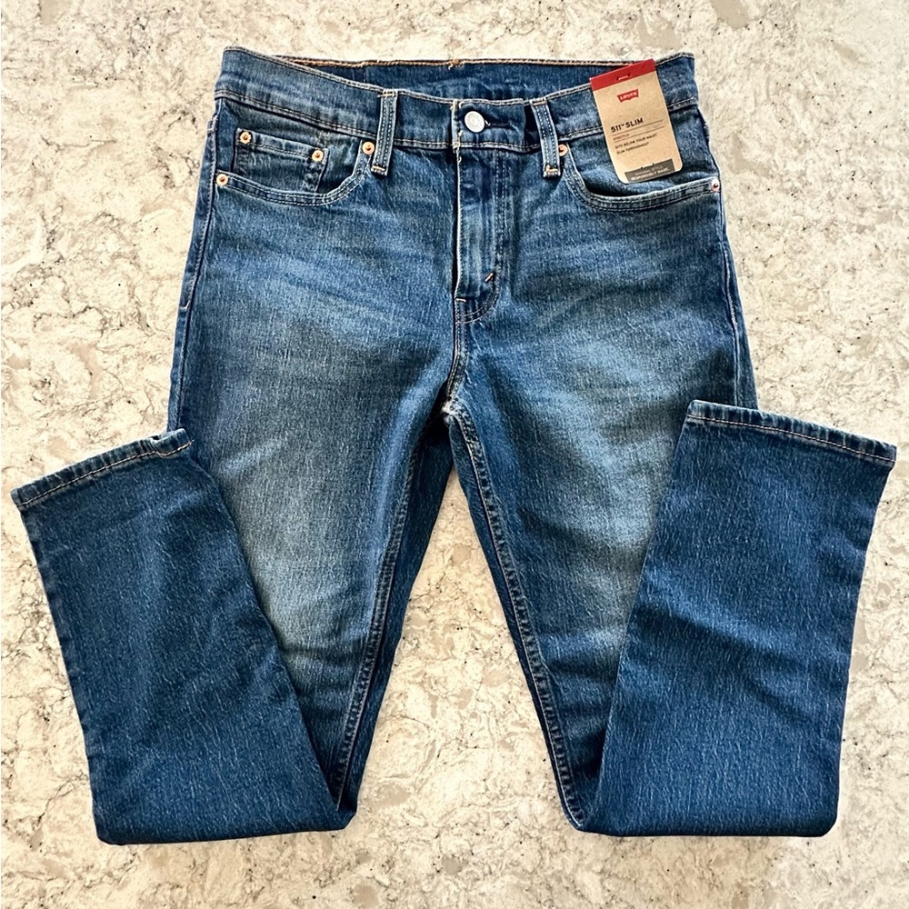 Levi's Men’s 511 Slim Stretch Sits below waist Slim throughout Size 30x29 NWT